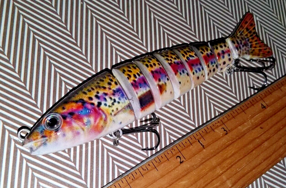 E 1 Pc. BROOKE TROUT Multi Jointed Fishing Lure Segments 5 Inch .70oz