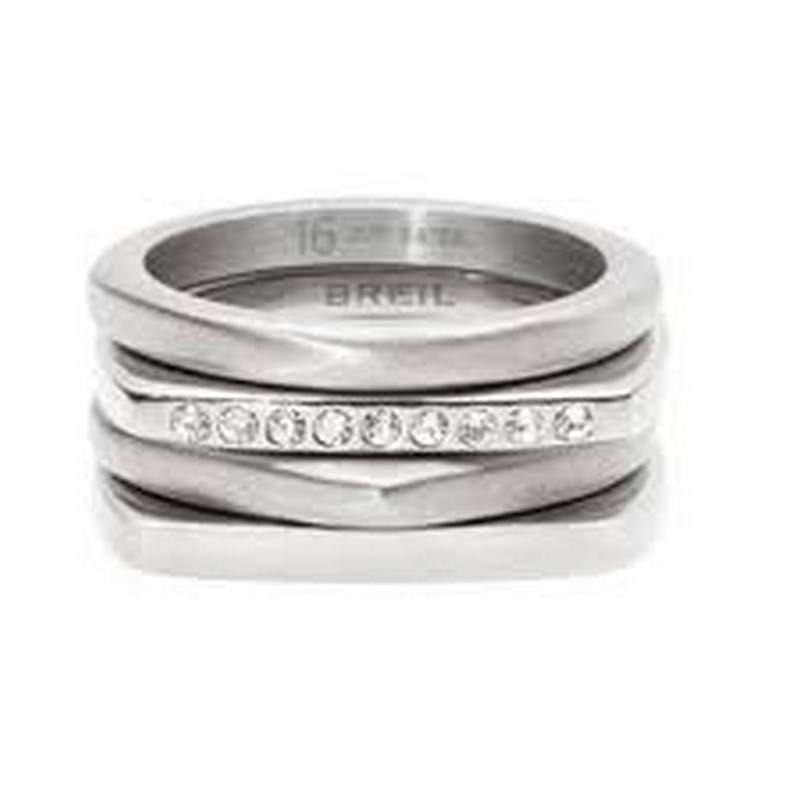 Set anelli donna Breil Tetra dorati TJ3202 acciaio 316L con cristalli