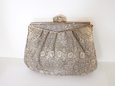 Vintage Judith Leiber Lizard Skin Evening Bag Clutch Purse Removable Strap