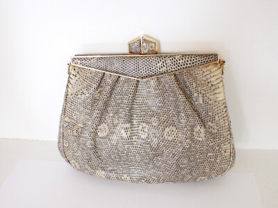 Vintage Judith Leiber Lizard Skin Evening Bag Clutch Purse