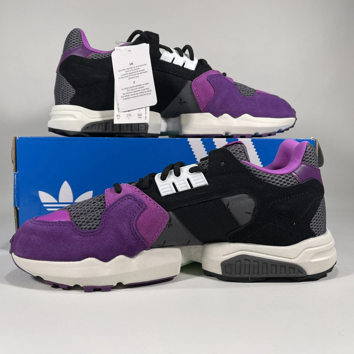 Adidas Ninja ZX Torsion Men s Shoes Athletic Sneakers Grey White Purple FW9831