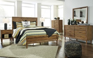 Modern Distressed Warm Brown Bedroom Furniture - 5pcs ...