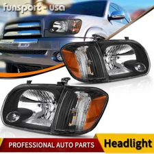 4Pcs Headlights For 05-06 Toyota Tundra 05-07 Sequoia Headlamps + Corner Lamps
