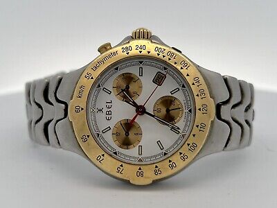 Ebel Sportwave White Dial Chronograph 18k & Steel 40mm Ebel Sportwave White Dial Chronograph 18k & Steel 40mm