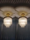 Pair Vintage Chandelier Single Ceiling Pendant Light Milk Glass Lighting Lamp