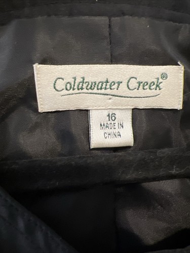 Coldwater Creek Womans Jacket Size 16 Black 100% Silk 3/4 Sleeve Collarless Goth - Picture 4 of 12