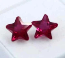 7 MM Natural Ruby Star Shape CERTIFIED RED Loose Gemstone PAIR
