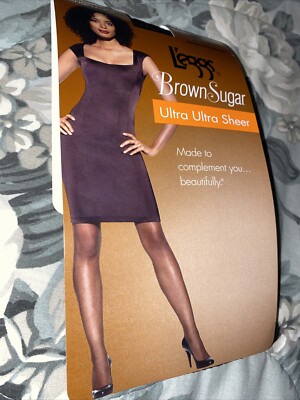 L'eggs Brown Sugar Regular Pantyhose, Jet Black 50269, Large, Sheer Toe, Ultr...