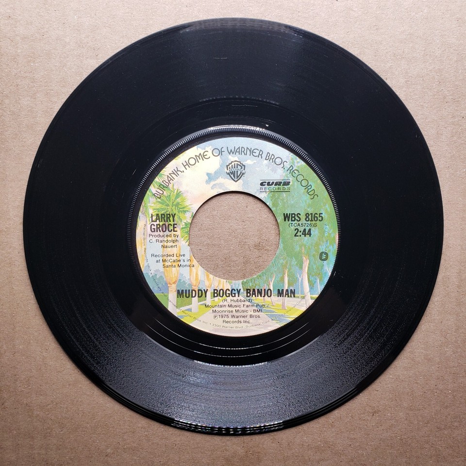 Larry Groce Junk Food Junkie; Muddy Boggy Banjo Man 1975 Vinyl 45