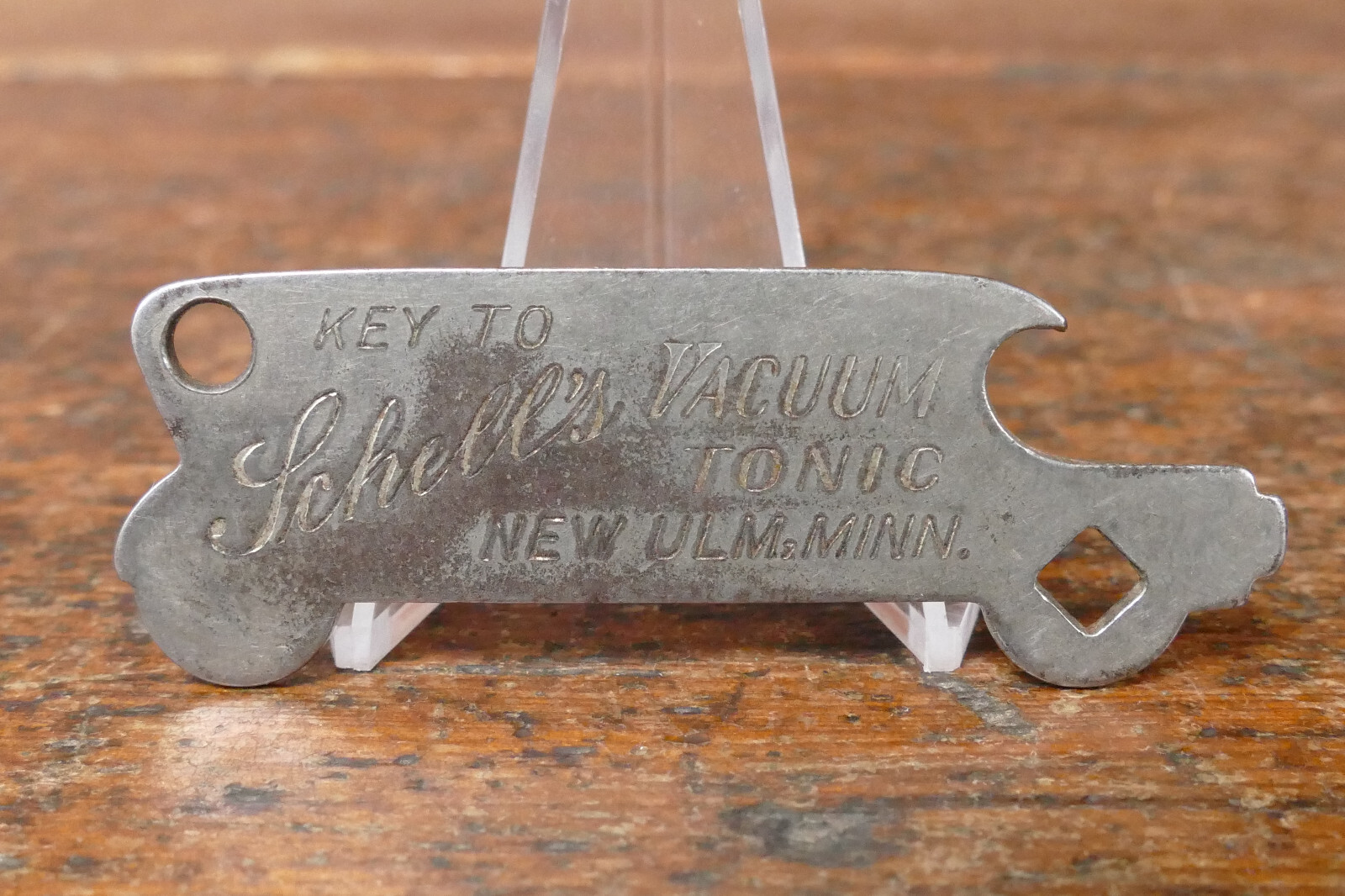 1910s Schells Brewing Co Vacuum Tonic New Ulm Minnesota Car Shaped Bottle Opener