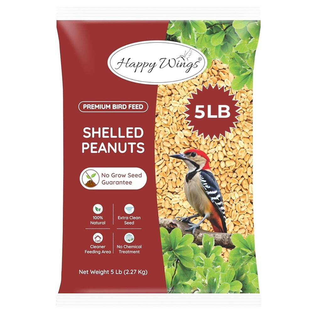 Shelled Peanuts for Wild Birds 5 lbs No Grow Formula High-En