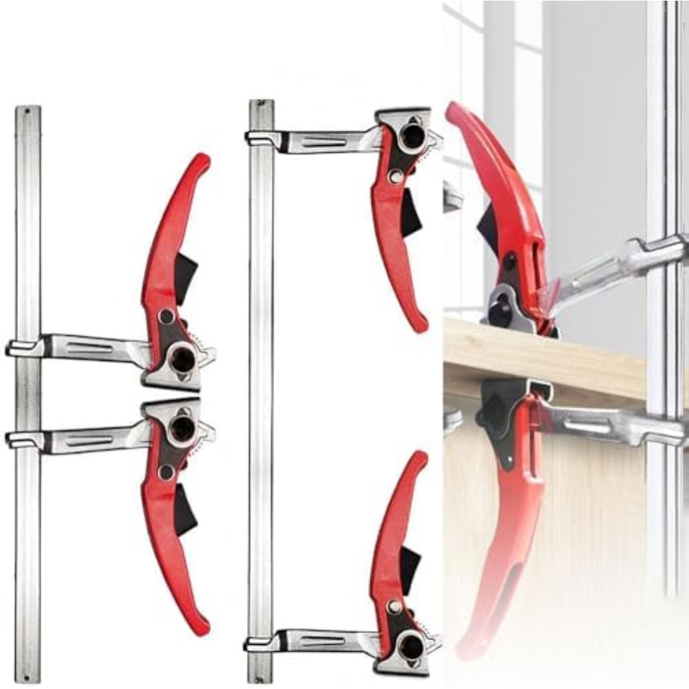 Set 2 Morsetti F-Clamp in Acciaio - Strettoi Professionali Lavorazione Legno - 1