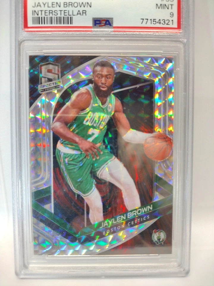 🏀READ #d /49 2019-20 Panini Spectra Interstellar Prizm Jaylen Brown #55 PSA 9 - Image 2 of 4
