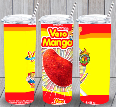 Vero Mango Candy Multicolor 30oz Insulated Tumbler Lid Plastic Straw New