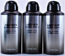 QTY 3 - Bath Body Works GRAPHITE Deodorizing Body Spray for Men 3.7OZ