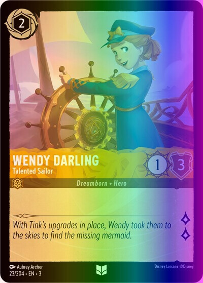 Lorcana Wendy Darling - Talented Sailor (23/228) Into the Inklands NM FOIL