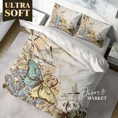 Watercolor Erfly Dragonfly Fl, Dragonfly Duvet Cover Queen