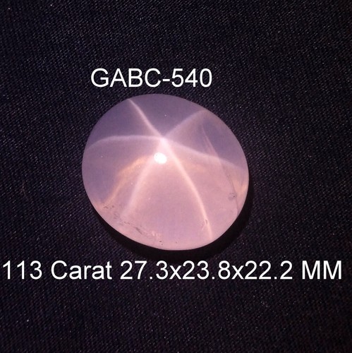 113 Ct 27.3x23.8 MM Natural Rose Crystal Quartz 6 Ray Star Oval Shape Cabochon - Picture 22 of 24