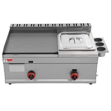 Commercial Gas Propane Flat Top Grill Griddle w/ Deep Fryer Multi-function Fryer