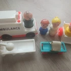 Vintage Fisher Price Little People Ambulance And Accessories Wheelchair...