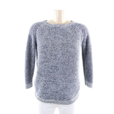 Massimo Dutti pullover embroidery knit sweater gray-blue off-white size EUR S 36