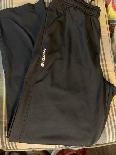 Men’s Bauer Hockey Training Pants & Long Sleeve Top Black Medium