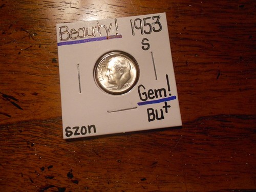 1953S Roosevelt Dime Gem BU+ BEAUTY!!!! LOOOOOOOOK!!!!!! - Picture 3 of 4