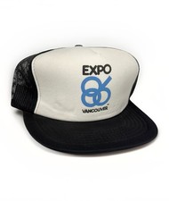 Vtg 80s EXPO 86 VANCOUVER Mesh SNAP BACK TRUCKER HAT Canada BC British Columbia