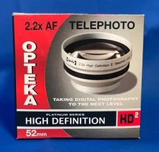 Opteka 2.2x High Definition II Telephoto Lens 52mm w/ Caps