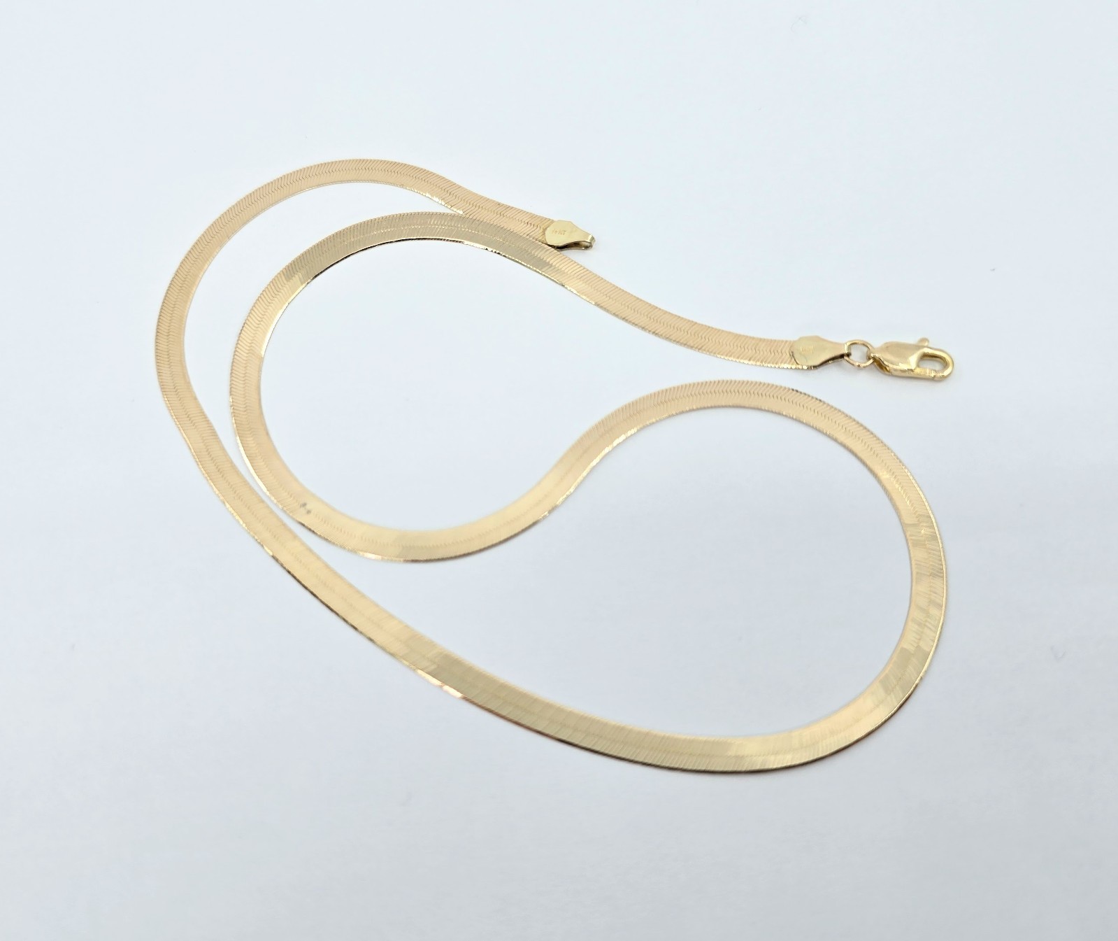 Beautiful 14K Solid Yellow Gold Flat Herringbone … - image 2