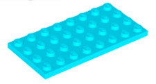 LEGO 2 x Medium Azure Plate 4 x 8 [ 3035 ] new