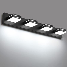 LED Modern Bathroom Vanity Light Fixtures,4-Light 28-inch Dimmable Matte Blac...