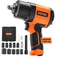 VEVOR Air Impact Wrench 1/2" Square Drive 1400ft-lb Nut-busting Torque 90-120PSI