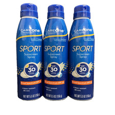 3 x Pack Care One Sport Sunscreen Spray SPF 30 5.5 Oz Exp 12/2026 New Fast Ship 3.63 per gallon