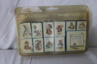 1990 Beatrix Potter, TALE OF PETER RABBIT, 11 pc Rubber Stamp Set