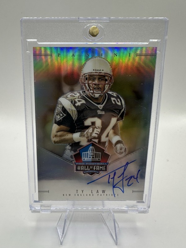 2025 Panini National Treasures /50 Ty Law #HOF-TLW Auto Patriots Boston