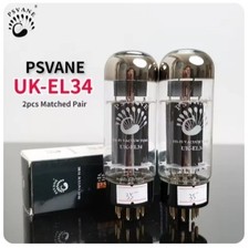 PSVANE EL34C Matched Pair Vacuum Tubes UK-EL34 Upgrade Used 2 Tubes