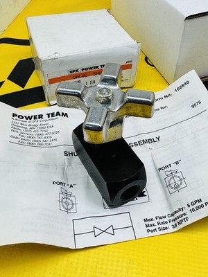 SPX Power Team Shutoff Valve 3/8'' NPTF 9575 Parker MV600 New USA MADE.