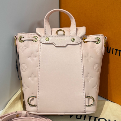 Louis Vuitton Coussin Lambskin Mini Backpack Pink Gold Print