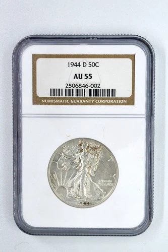 1944 D Walking Liberty Half Dollar 50C NGC Certified AU55