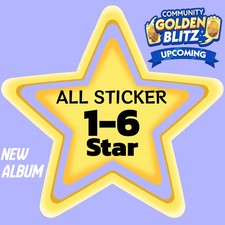 MONOPOLY⭐️1-6 Star Stickers ⭐️ POSH PETS  Golden Blitz  - Fast Delivery