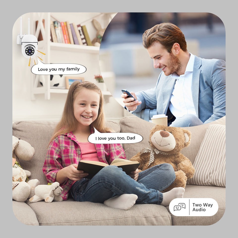 2PK Home Camera 1080p Wireless IP Security Surveillance System Night Vision PTZ