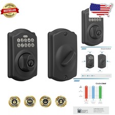 Keypad Door Lock Camelot - Electronic, Matte Black, Lifetime Mechanical