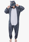 Adult Hooded Pajamas -  Hippo Dark Grey and White Cozy Unisex Size Large Gift
