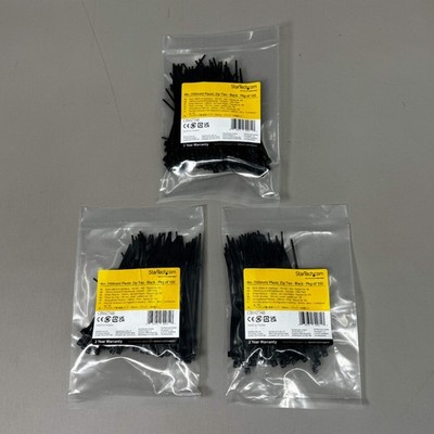 STARTECH.COM (3 PK!) 100 Package Plastic Zip Ties 4'' (100mm) Black CBMZT4B