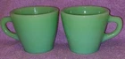 🔥2 RARE FIRE KING ANCHOR HOCKING G207 JADEITE MUGS / CUPS! READ