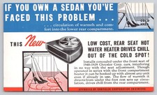 Vintage 1939 MOPAR Chrysler Rear Seat Hot Water Heater Advertising Postcard