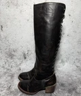 Freebird By Steven Iceland Leather Sheep Fur Lined Lace Up Tall Boots Women US 9