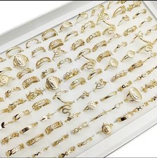 30pc/Lot Gold Color Finger Rings For Girls