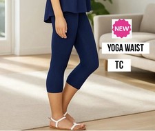 NEW TC Women Best Navy Blue Capri Leggings YOGA WAIST (Soft As Lularoe)